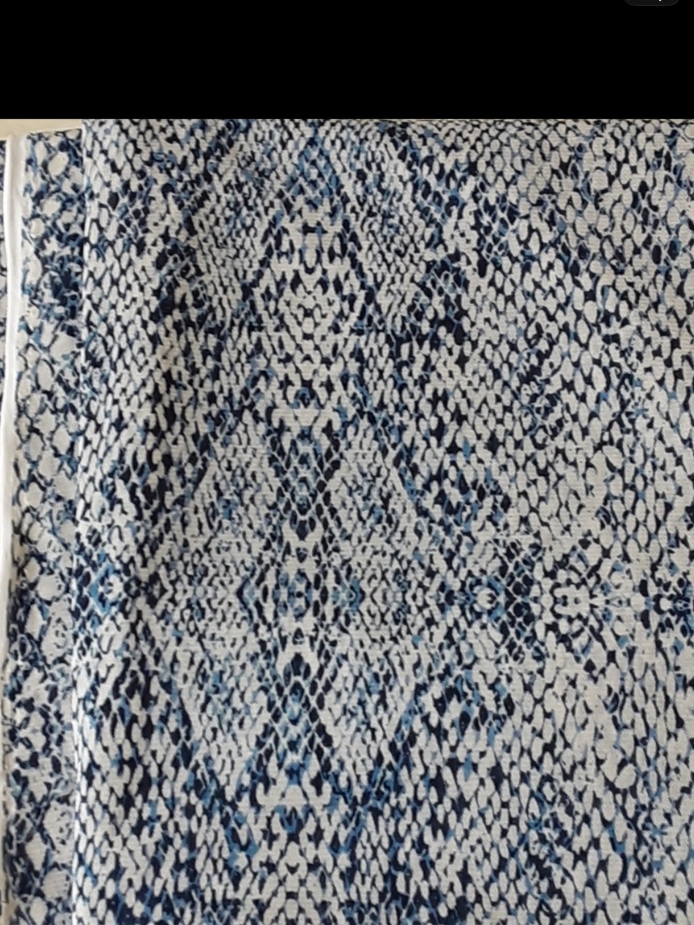 Light Blue & White Patterned Fabric-Polyester 5+ Yds